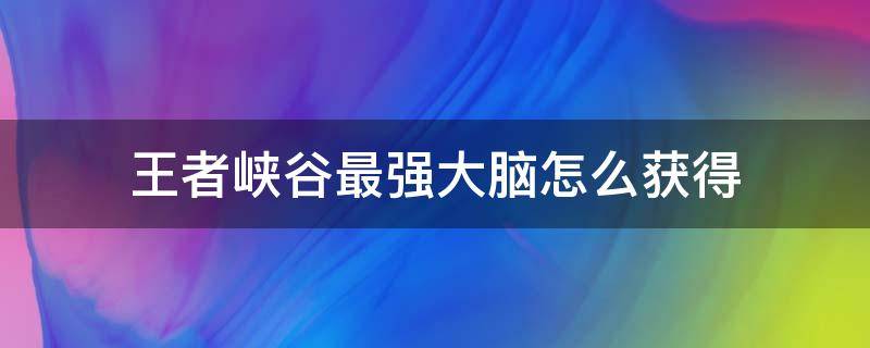 王者峡谷最强大脑怎么获得（峡谷最强大脑怎么获得?）