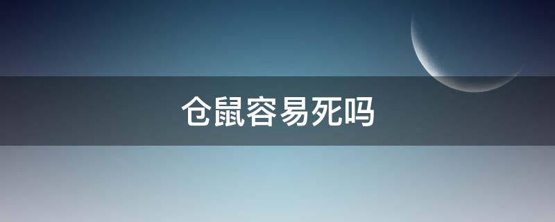 仓鼠容易死吗（网上买仓鼠容易死吗）