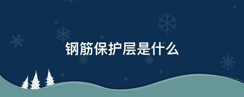 钢筋保护层是什么 钢筋保护层是什么意思