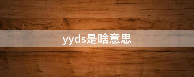 yyds是啥意思 yyDs是什么意思