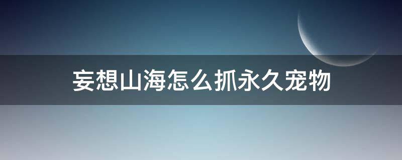 妄想山海怎么抓永久宠物（妄想山海怎么捉宠物）