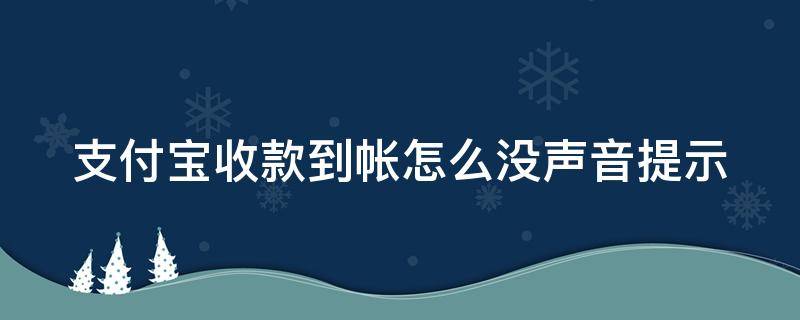 支付宝收款到帐怎么没声音提示（怎么支付宝收款到账后手机不会语音提示了）