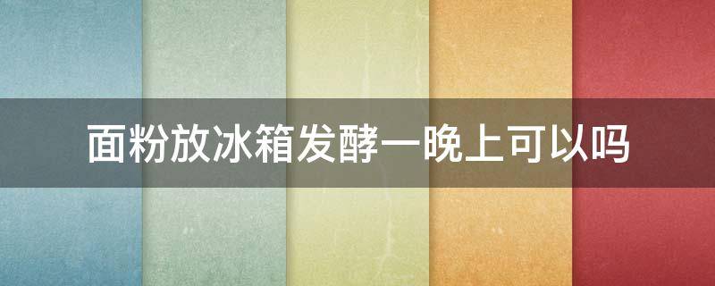 面粉放冰箱发酵一晚上可以吗 放酵母的面粉放冰箱发一晚上行不行