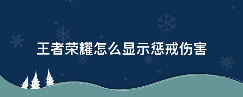 王者荣耀怎么显示惩戒伤害（王者荣耀惩戒伤害怎么显示出来）