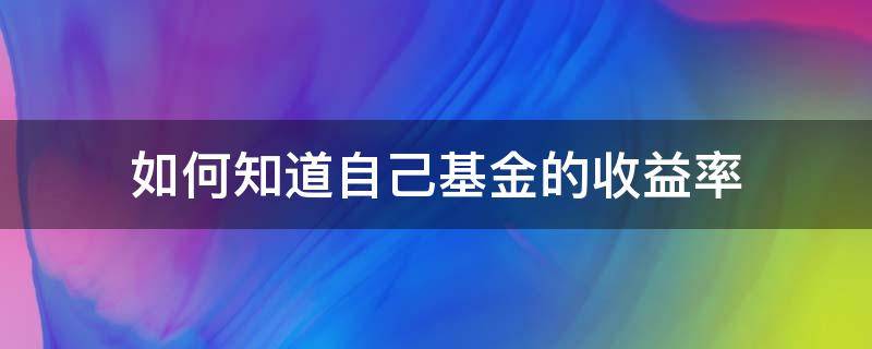 如何知道自己基金的收益率 怎么看自己的基金收益率