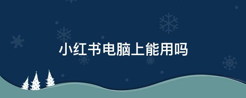 小红书电脑上能用吗 电脑上可以下载小红书吗