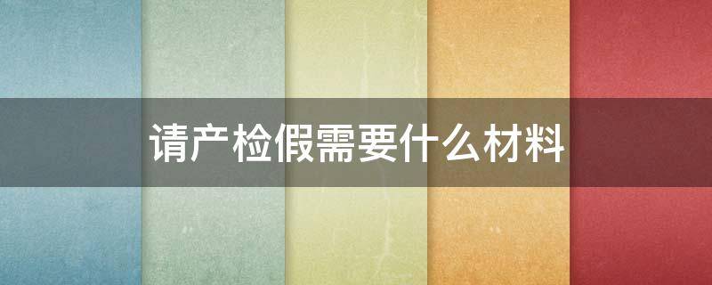 请产检假需要什么材料（申请产检假需要提交什么资料吗）