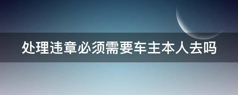 处理违章必须需要车主本人去吗（处理违章必须要车主本人到场吗）