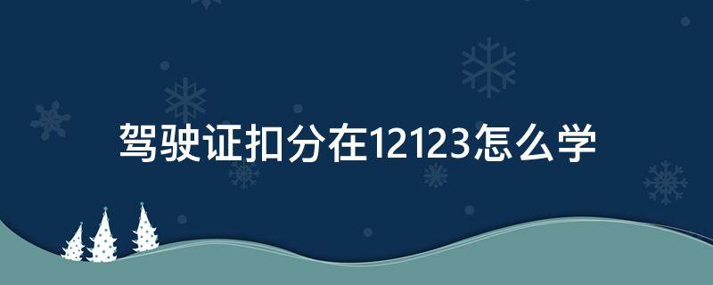 驾驶证扣分在12123怎么学（驾驶证扣分在12123怎么学不了）