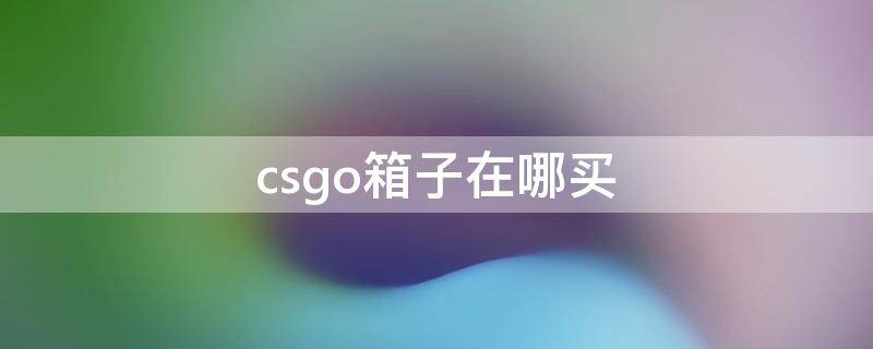 csgo箱子在哪买（csgo箱子在哪买划算）