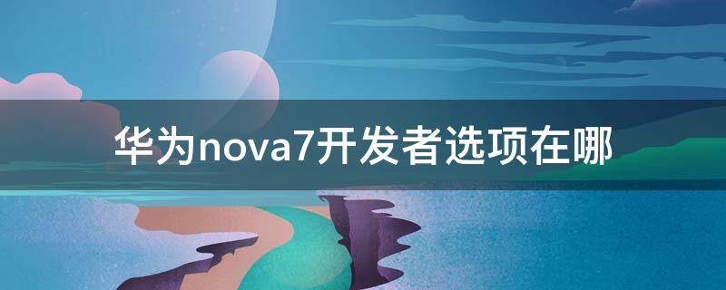 华为nova7开发者选项在哪（华为nova7开发者选项在哪里打开）