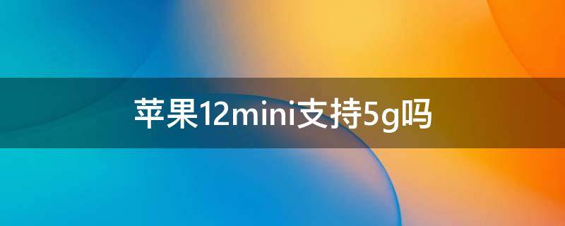 苹果12mini支持5g吗 苹果12迷你支持5g吗有显示5G的标志吗