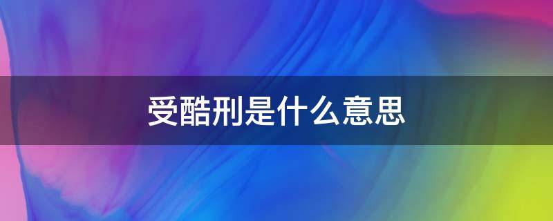 受酷刑是什么意思（受刑什么意思啊）