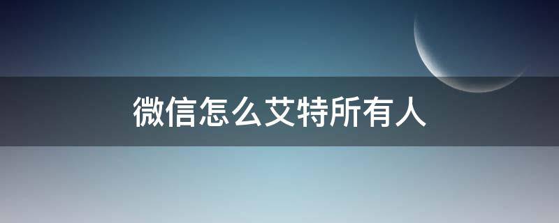 微信怎么艾特所有人（微信怎么艾特所有人群里不是群主）