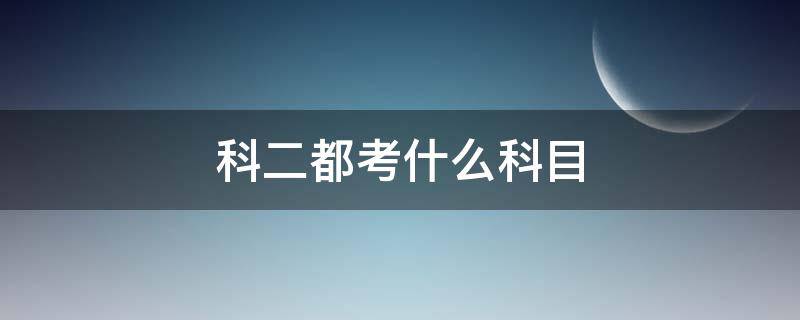 科二都考什么科目 2022科二都考什么科目