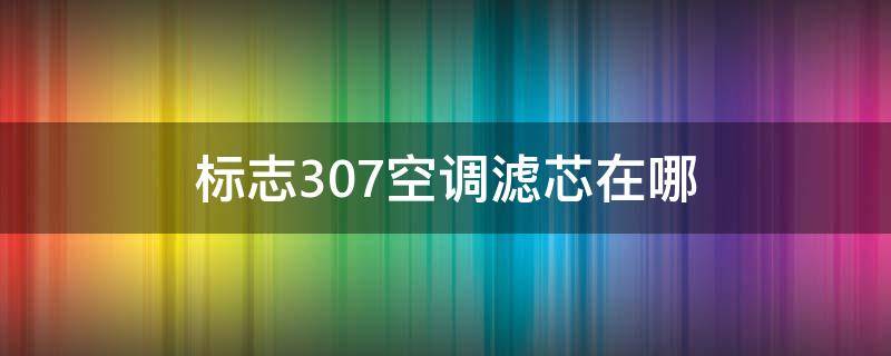 标志307空调滤芯在哪（标志307空调滤芯在哪换）