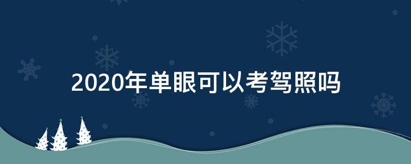 2020年单眼可以考驾照吗（2020年单眼可以考摩托车驾照吗）