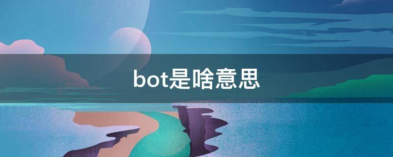 bot是啥意思（bot是什么意思）