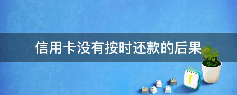 信用卡没有按时还款的后果（如果没有按时还信用卡有什么后果）