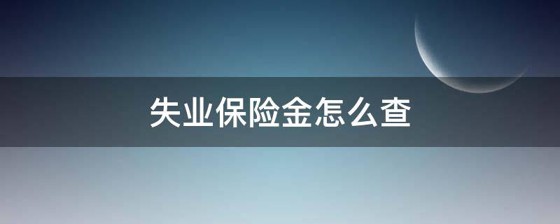 失业保险金怎么查（失业保险金怎么查询发放明细）