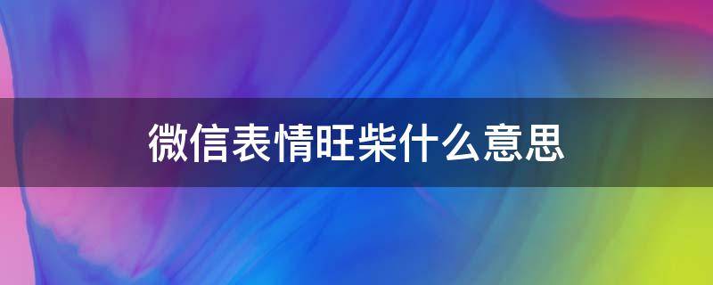 微信表情旺柴什么意思（微信表情旺柴什么意思?）