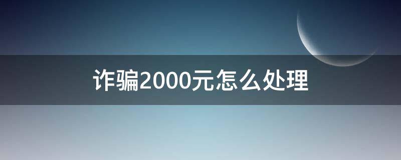 诈骗2000元怎么处理（诈骗2000元怎么处理的）