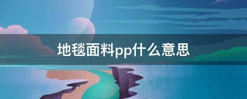 地毯面料pp什么意思（pvc地毯是什么意思）