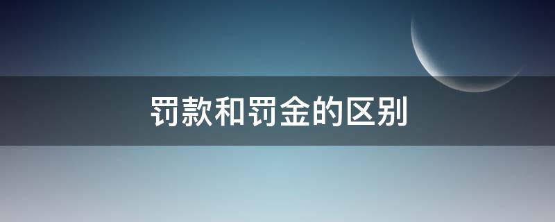 罚款和罚金的区别（罚款和罚金的区别通俗的解释）