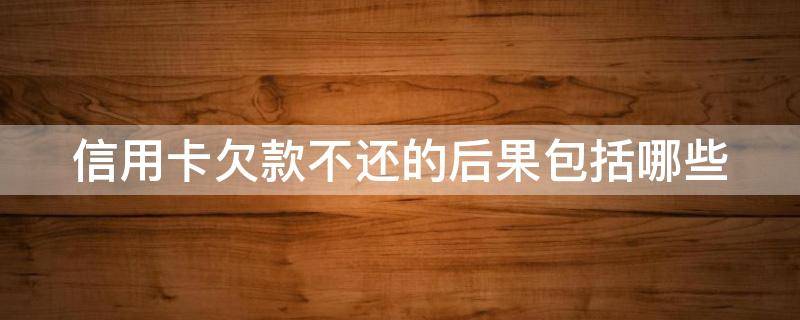 信用卡欠款不还的后果包括哪些 信用卡欠款不还的后果包括哪些方面