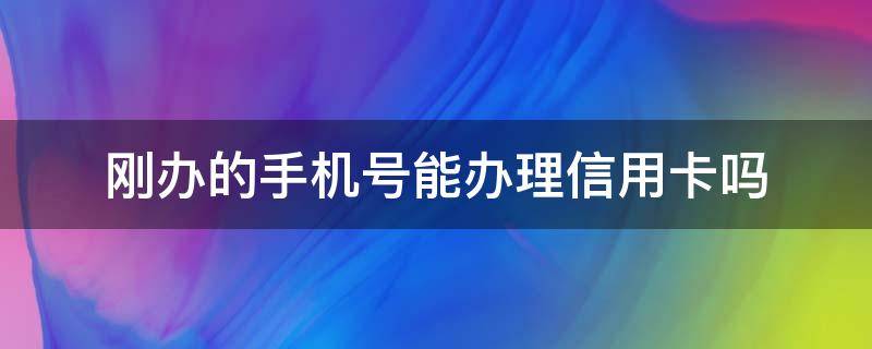 刚办的手机号能办理信用卡吗（办信用卡手机号必须是本人注册的吗）