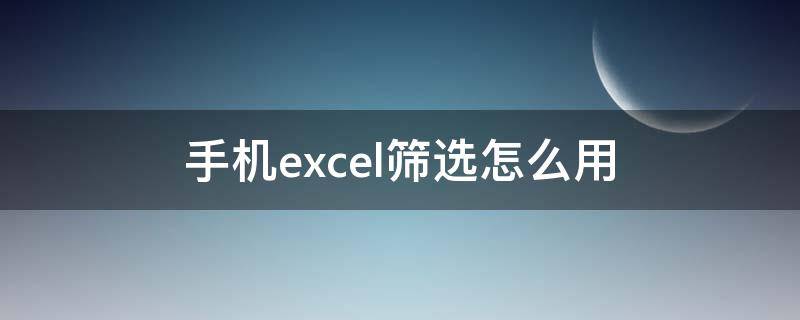 手机excel筛选怎么用（如何用手机进行excel筛选）