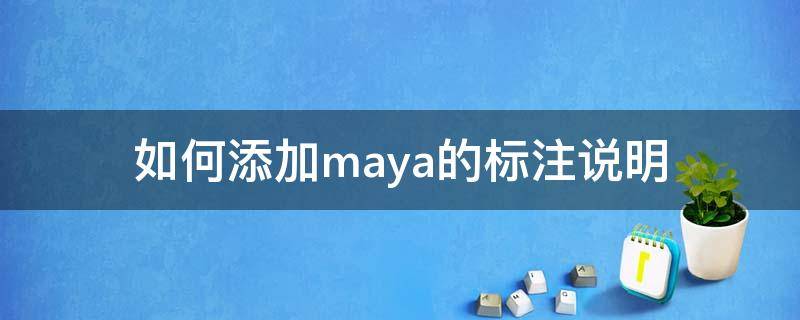 如何添加maya的标注说明（maya怎么自定义）