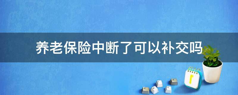 养老保险中断了可以补交吗（养老保险中断怎么办?养老保险可以补交吗?）