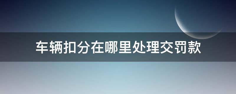 车辆扣分在哪里处理交罚款 汽车违章罚款扣分去哪里处理