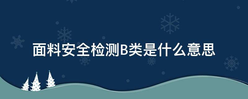 面料安全检测B类是什么意思（面料a类b类是什么意思）