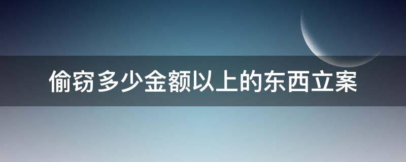 偷窃多少金额以上的东西立案（被偷多少金额的东西可以立案）