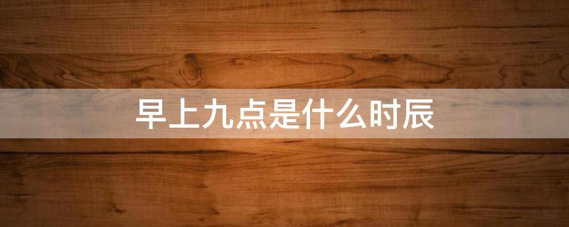 早上九点是什么时辰（早上九点半是什么时辰）