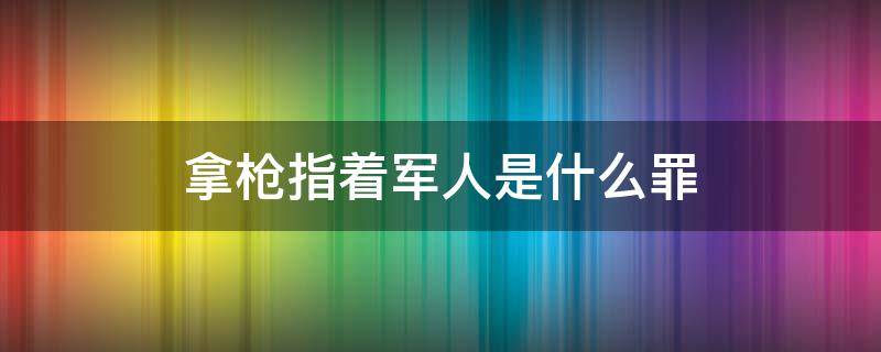 拿枪指着军人是什么罪