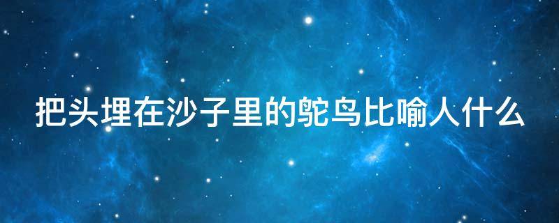 把头埋在沙子里的鸵鸟比喻人什么（把头埋在沙子里的鸵鸟是什么成语）