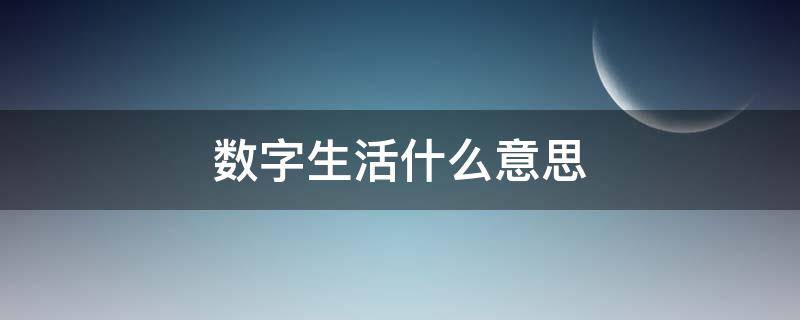 数字生活什么意思（数字生活是什么意思）