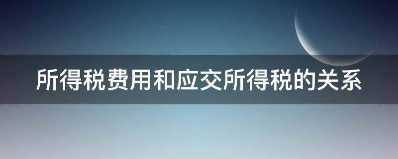 所得税费用和应交所得税的关系（所得税费用和应交所得税的区别是什么）
