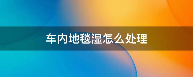 车内地毯湿怎么处理 车里地毯湿怎么弄干