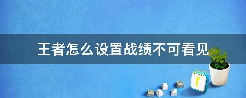 王者怎么设置战绩不可看见 王者荣耀设置战绩不可看怎么看到