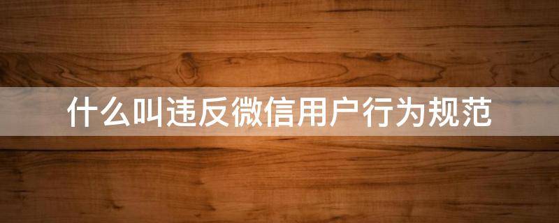 什么叫违反微信用户行为规范（什么叫违反微信用户行为规范没办法回复信息吗）