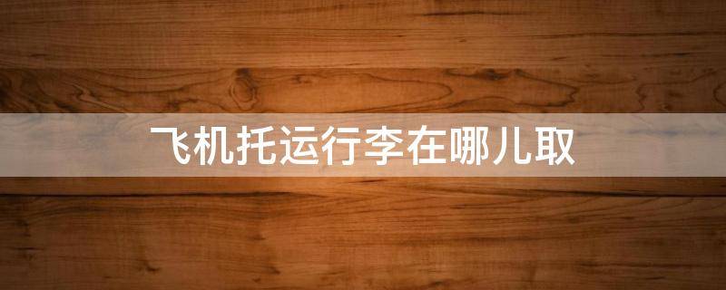 飞机托运行李在哪儿取 坐飞机托运行李在哪儿取