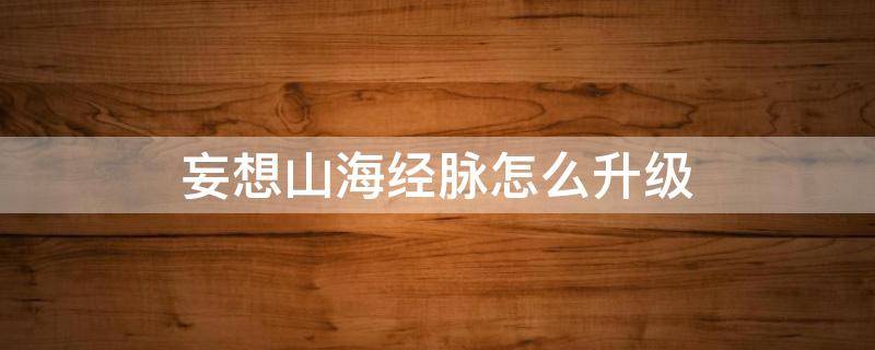妄想山海经脉怎么升级（妄想山海如何提升经脉等级）