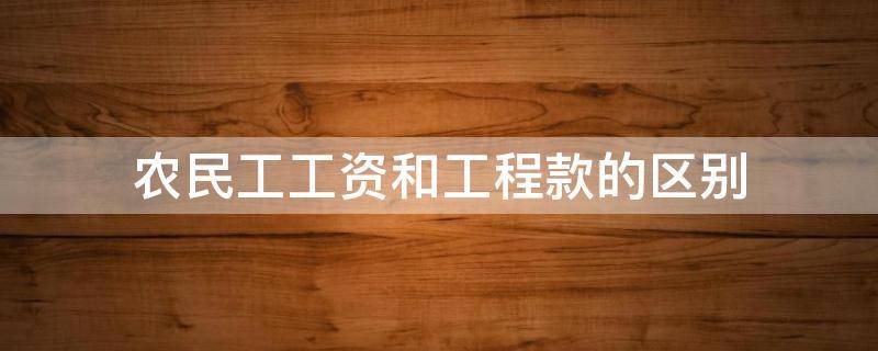 农民工工资和工程款的区别 工程款和农民工工资哪个优先