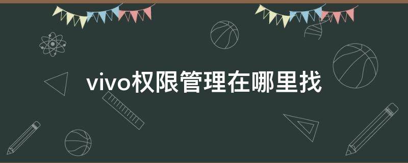 vivo权限管理在哪里找（vivo的权限管理在哪里找到）