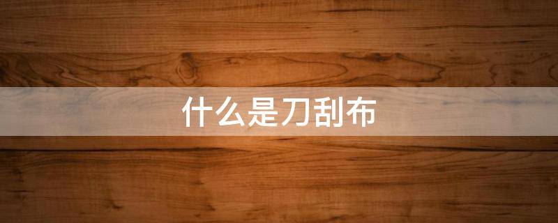 什么是刀刮布 刀刮布为什么叫刀刮布