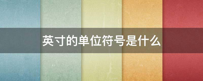 英寸的单位符号是什么（英寸简写单位符号是什么）